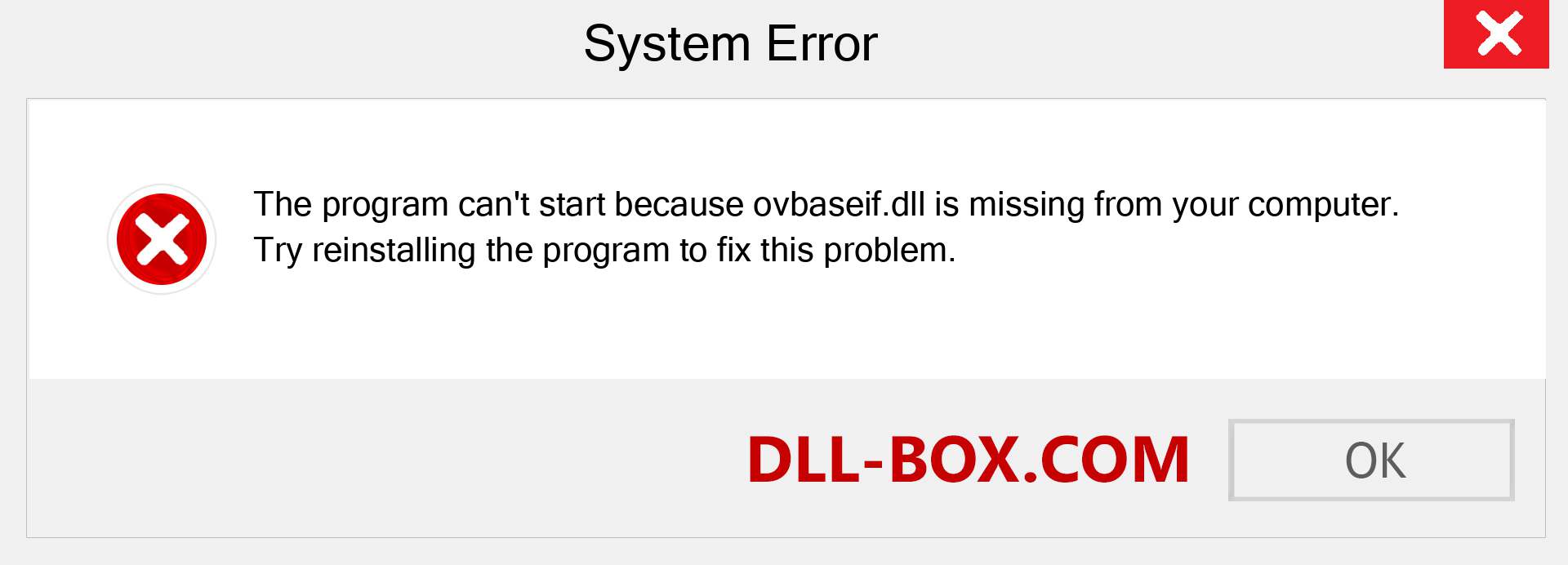  ovbaseif.dll file is missing?. Download for Windows 7, 8, 10 - Fix  ovbaseif dll Missing Error on Windows, photos, images